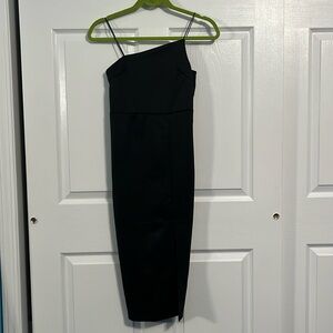 Simple black midi dress w/ spaghetti strap